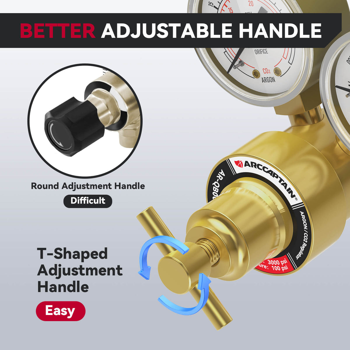 Argon Regulators Gauges Gas Welding CGA580 Inlet Connection with Hose