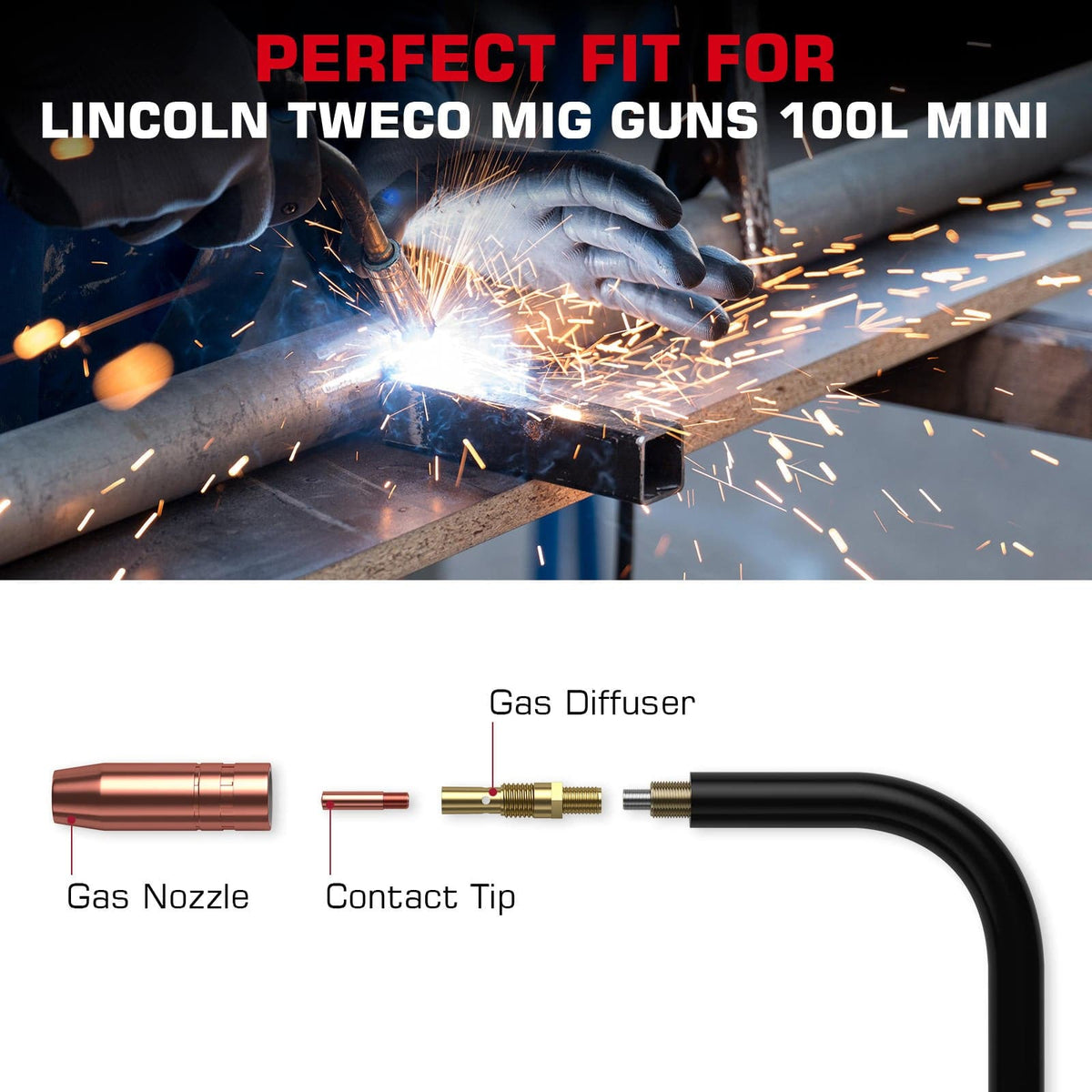 Lincoln MIG Welder Contact Tips Replacement 25 Piece Welding Contact Tip