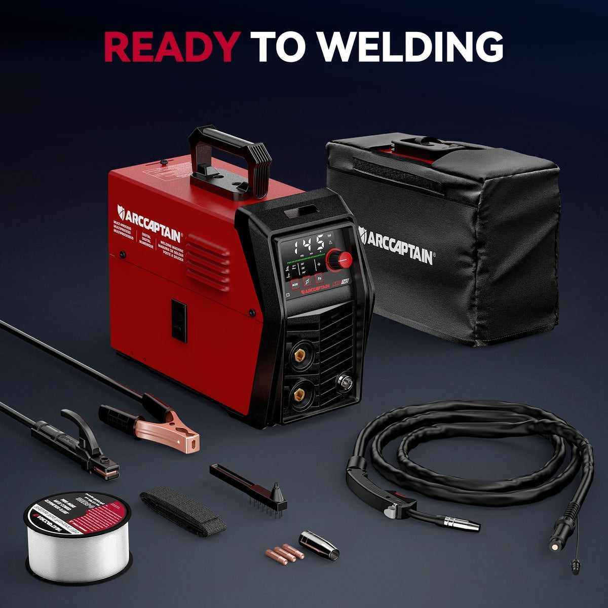 Arccaptain MIG145 Pro Portable 3 in 1 Flux Core Welder