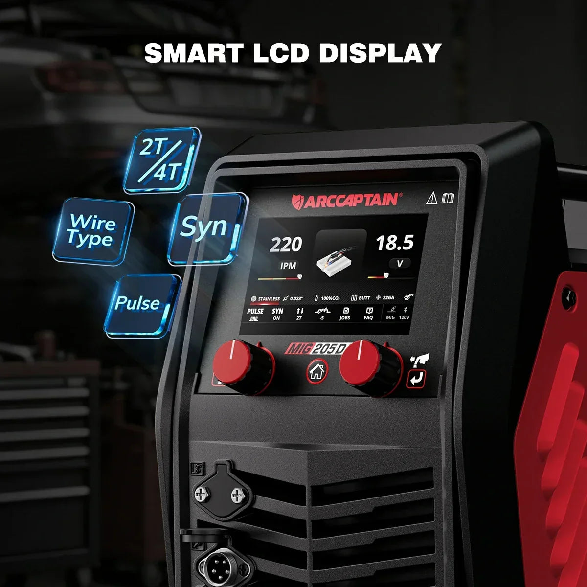 Arccaptain MIG205DP Pro Double Pulse MIG Welder For Aluminum