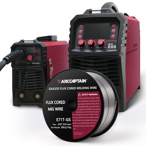 Arccaptain ‎E71T-GS Flux Core Wire 2 Lbs Spool Gasless Carbon Steel MIG Wire