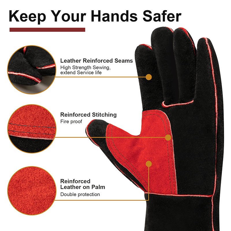 ARCCAPTAIN 16 inches Multifunction Cowhide Leather Welding Gloves