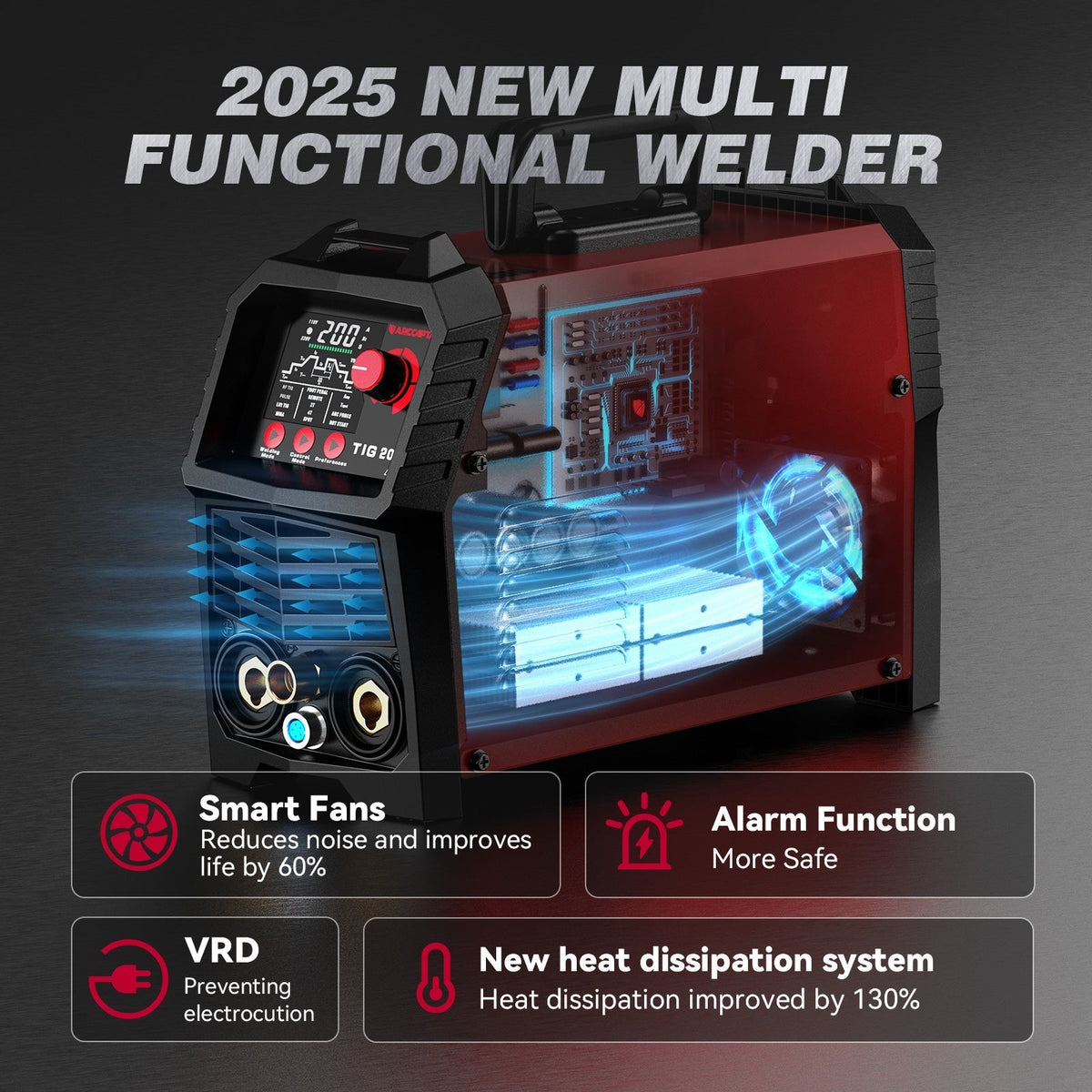 Arccaptain TIG200P DC Pulse 200Amp TIG Welding Machine