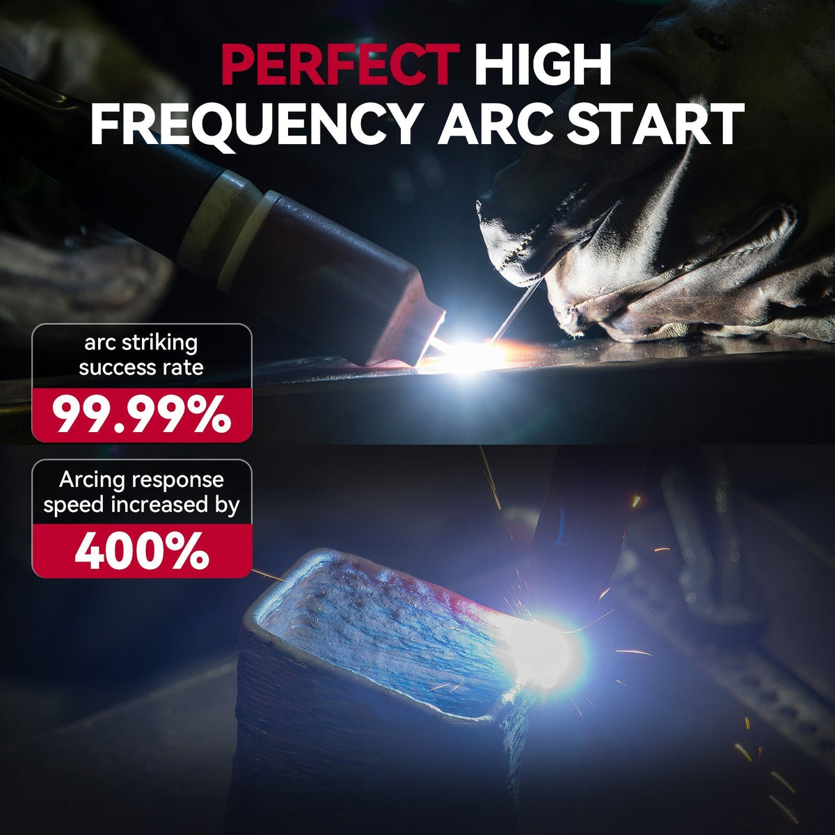 Arccaptain TIG205 Pro Cold TIG Welder with Welding Helmet